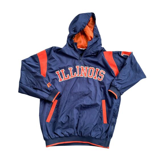 Vtg Russell Athletics University of Illinois Fighting Illini Hooded Windbreaker - Picture 2 of 12